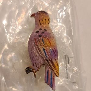Vintage Colorful Parakeet Brooch Pin